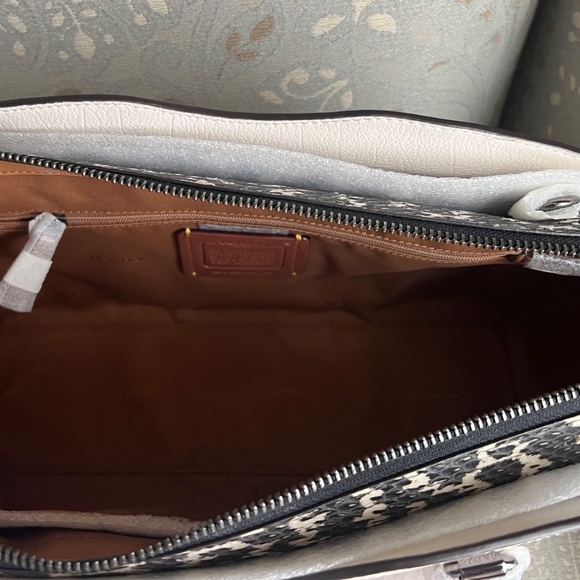 NWT COACH Drew Satchel/ Chalk and  SnakeSkin detail - Picture 11 of 13